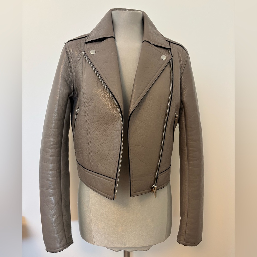 New T Alexander Wang Grey Leather Jacket - Picture 7 of 13